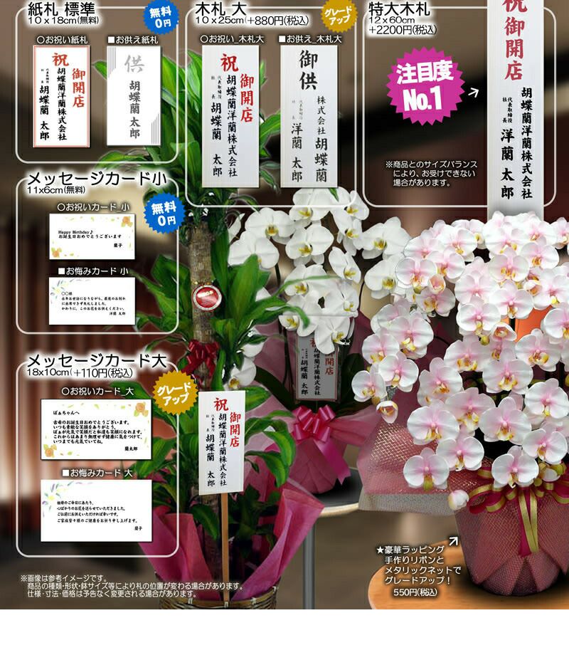 立て札・メッセージカードの種類と使用例